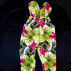 Multicolor Sweetheart Neck Strapless Romper